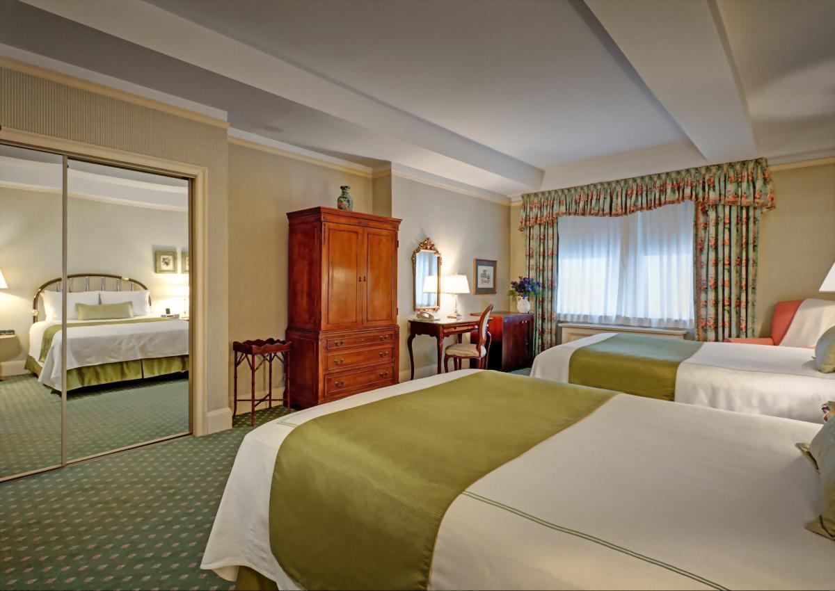 Deluxe Double Room with 2 double size beds in Midtown Manhattan's Hotel Elysee.  Approximately 300 square feet and suitable for up to 2 adult guests.
